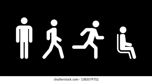 Man silhouette icons set simple flat illustration.