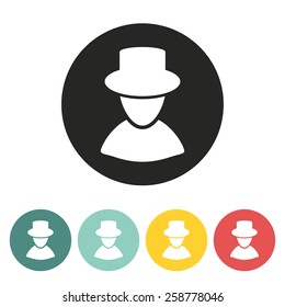 Man silhouette icon.Vector illustration.