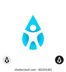 Man silhouette inside of the drop symbol