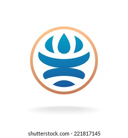 Man silhouette inside Earth globe logo template
