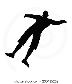 man silhouette isolated on white background  -  with arms open 