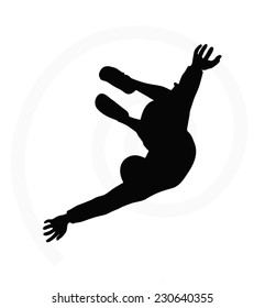 man silhouette isolated on white background  -   in flying pose
