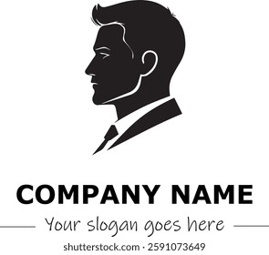a man silhouette logo design black and white