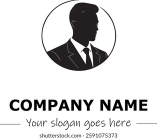 a man silhouette logo design black and white