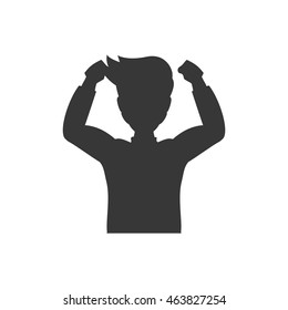 Man silhouette male avatar person icon. Isolated and flat illustration. Vector graphic
