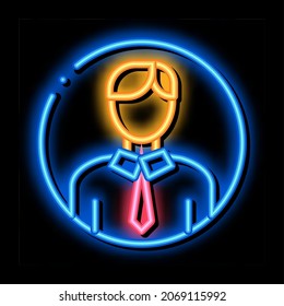 Man Silhouette neon light sign vector. Glowing bright icon Man Silhouette isometric sign. transparent symbol illustration