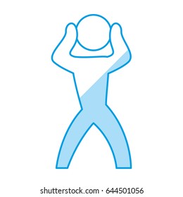 man silhouette nervous