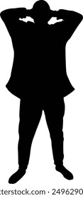 Man silhouette on vector illustration. Man icon, vector, logo. 