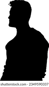 man silhouette on white background
