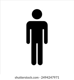 Man silhouette on white background. Human body icon vector sign illustration design.
