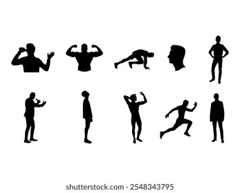 Man Silhouette Person Element Set