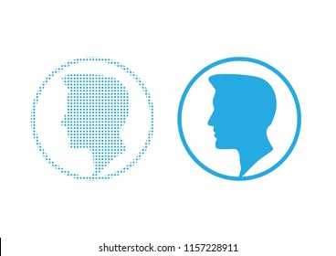 Man silhouette with pokladot style, vector illustration