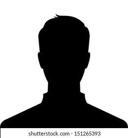 Man silhouette profile picture - vector