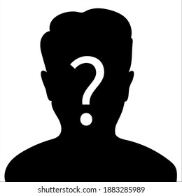 Man silhouette profile picture - vector