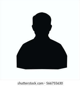 Man silhouette profile picture - vector