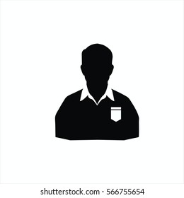 Man silhouette profile picture - vector
