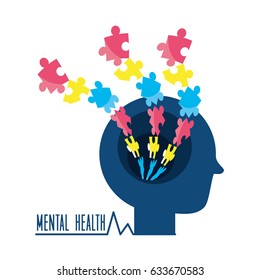 man silhouette with puzzle mental game