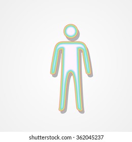 Man silhouette with rainbow contour