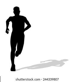 man silhouette running