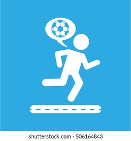 man silhouette running with ball soccer icon vector illustration eps 10