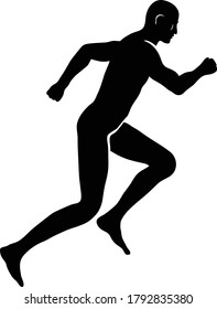 Man in silhouette running fast vector