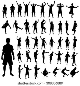 Man silhouette set. Illustration of man silhouette signs vector isolated on white background