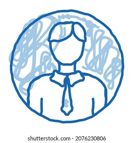 Man Silhouette sketch icon vector. Hand drawn blue doodle line art Man Silhouette isometric sign. isolated symbol illustration