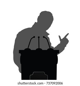 man silhouette speak on platform art illustration