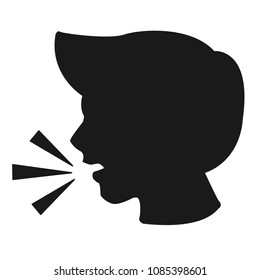 Man silhouette speaking