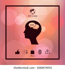 Man silhouette with symbol of Chat