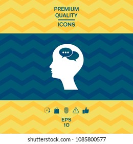 Man silhouette with symbol of Chat