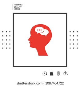 Man silhouette with symbol of Chat