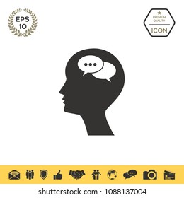 Man silhouette with symbol of Chat
