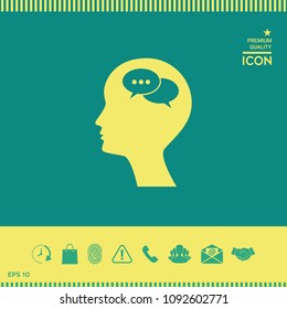 Man silhouette with symbol of Chat