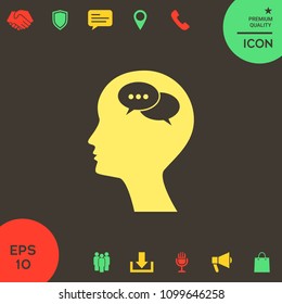 Man silhouette with symbol of Chat