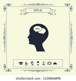 Man silhouette with symbol of Chat