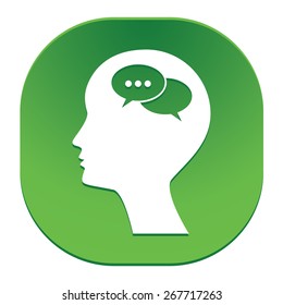 Man silhouette with symbol of Chat.