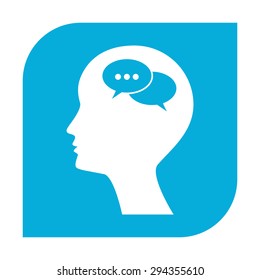 Man silhouette with symbol of Chat.