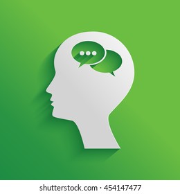 Man silhouette with symbol of Chat.