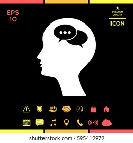 Man silhouette with symbol of Chat