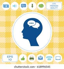Man silhouette with symbol of Chat