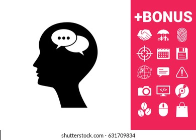 Man silhouette with symbol of Chat