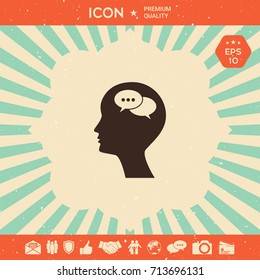 Man silhouette with symbol of Chat