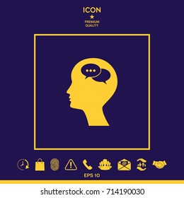 Man silhouette with symbol of Chat