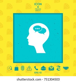 Man silhouette with symbol of Chat