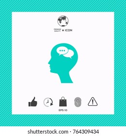 Man silhouette with symbol of Chat