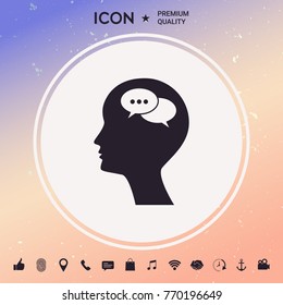 Man silhouette with symbol of Chat Man silhouette with symbol of Chat