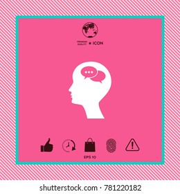 Man silhouette with symbol of Chat