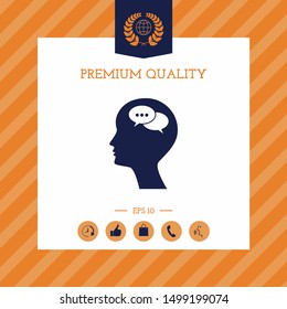 Man silhouette with symbol of Chat. Graphic elements for your design