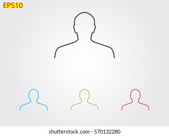 man, silhouette, a user icon, vector illustration eps10